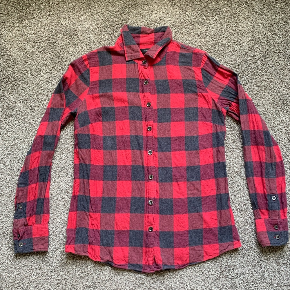 JCrew Red Buffalo Plaid Flannel